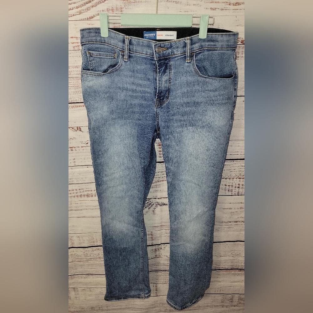 Old Navy Mens 34x30 Straight Pants Light Wash